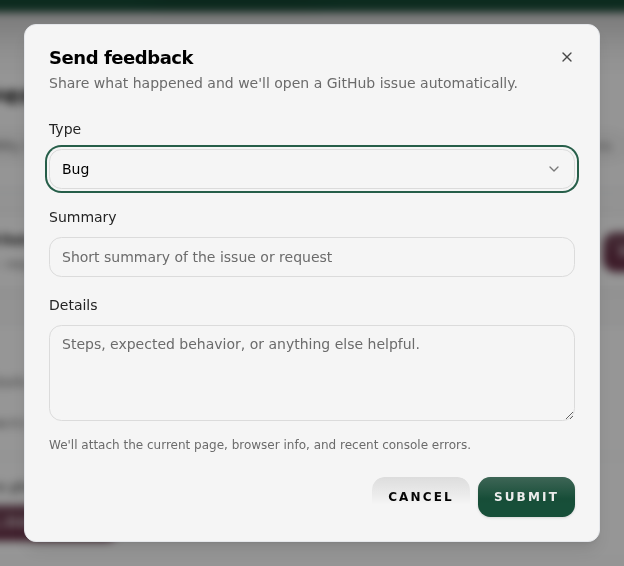 Feedback form
