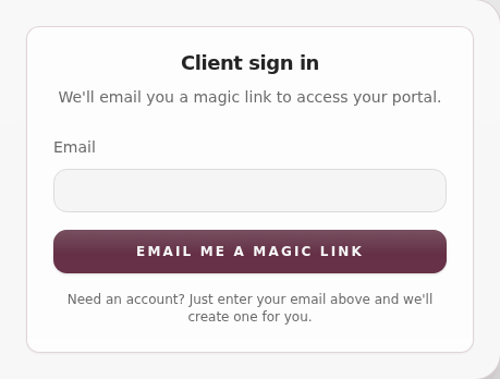 Client sign-in card